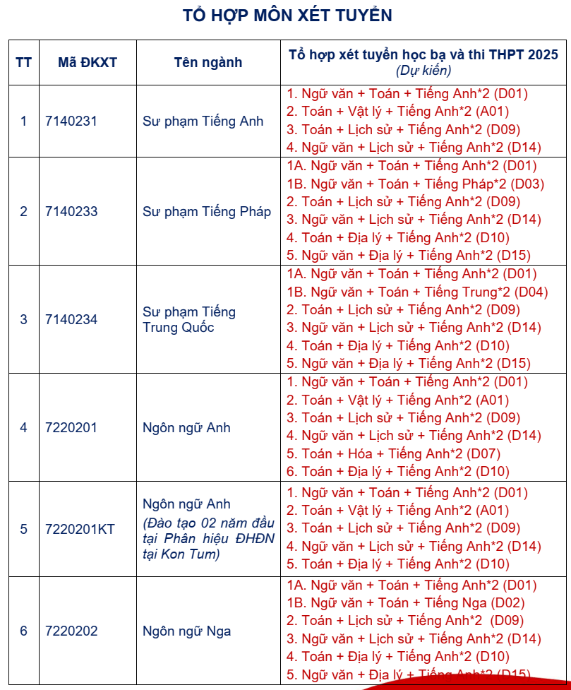 Đại họ̣c Ngoại ngữ - Đại học Đà Nẵng (năm 2025)