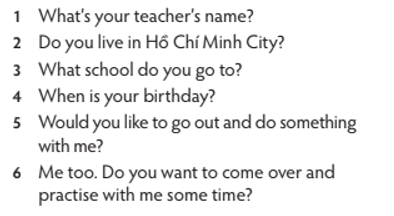 Tiếng Anh 10 THiNK Welcome A Getting to know you trang 8, 9