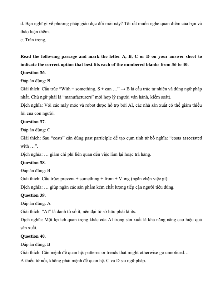 Đề kiểm tra Tiếng Anh 12 Smart World Unit 10 (có lời giải)