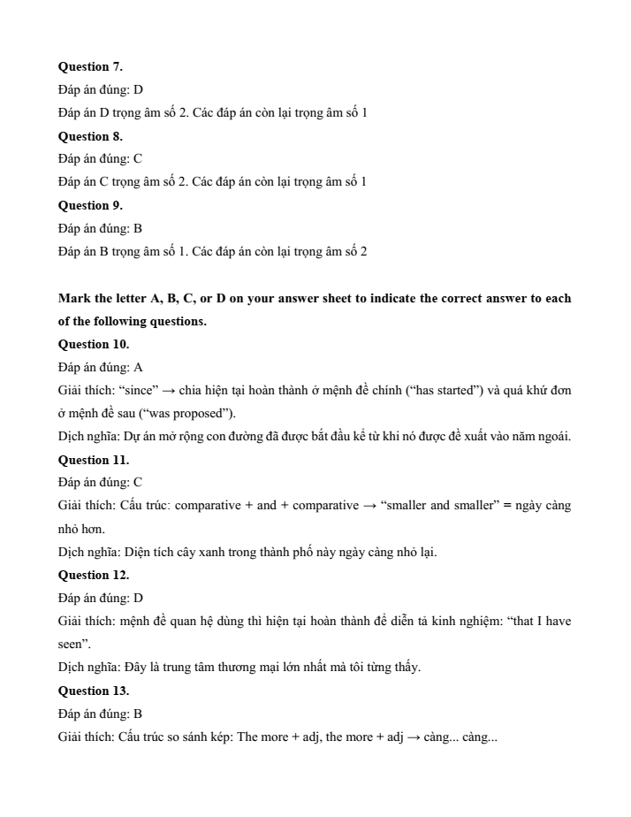 Đề kiểm tra Tiếng Anh 12 Smart World Unit 7 (có lời giải)