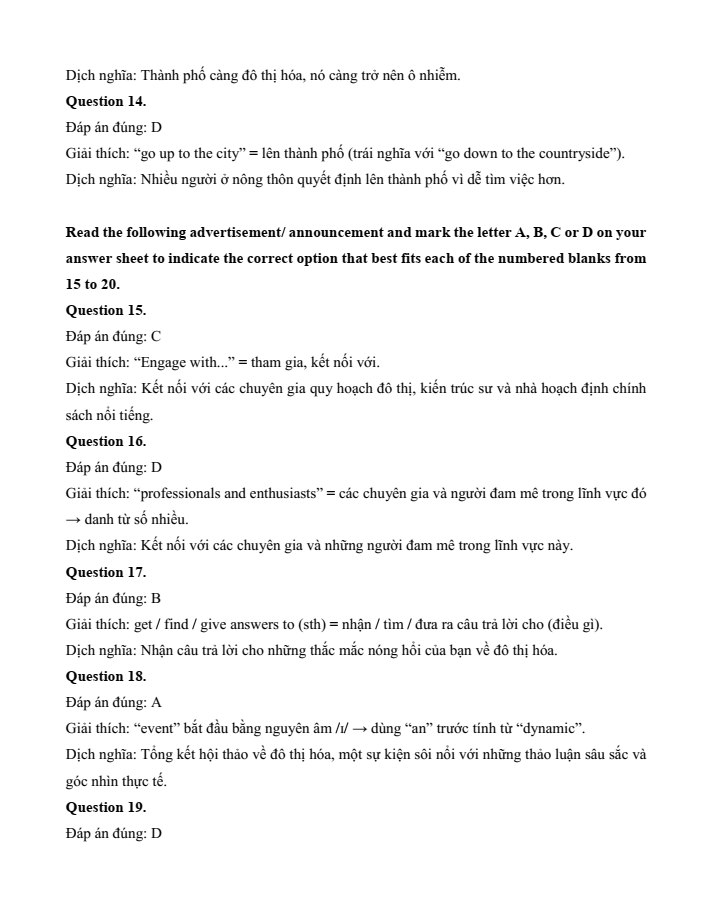 Đề kiểm tra Tiếng Anh 12 Smart World Unit 7 (có lời giải)