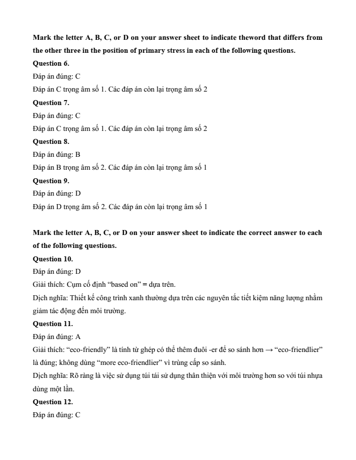 Đề kiểm tra Tiếng Anh 12 Smart World Unit 9 (có lời giải)