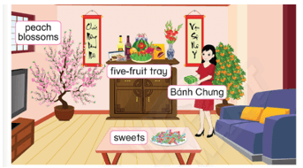 Tiếng Anh lớp 3 Phonics Smart Unit 4 Learn more: Living room at Tết (trang 49)