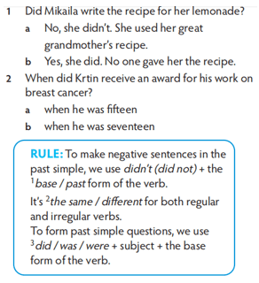 Tiếng Anh 7 THiNK Unit 4 Grammar trang 50, 51