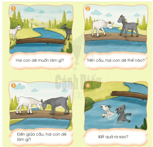 Kể chuyện Hai con dê – Bài 3 – Tiếng Việt lớp 1 (trang 10 → 11) - Cánh diều