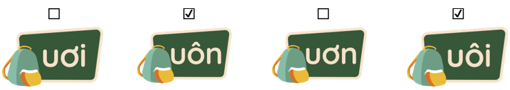 Trắc nghiệm Tiếng Việt lớp 1 Bài 103 (có đáp án): uôi, ươi | Cánh diều