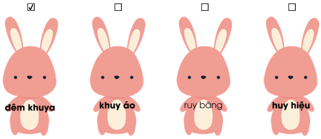 Trắc nghiệm Tiếng Việt lớp 1 Bài 115 (có đáp án): uy, uya | Cánh diều