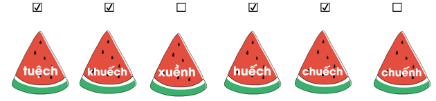 Trắc nghiệm Tiếng Việt lớp 1 Bài 132 (có đáp án): uênh, uêch | Cánh diều