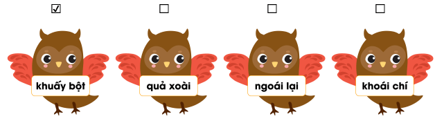 Trắc nghiệm Tiếng Việt lớp 1 Bài 136 (có đáp án): oai, oay, uây | Cánh diều