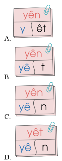 Trắc nghiệm Tiếng Việt lớp 1 Bài 66 (có đáp án): yên, yêt | Cánh diều