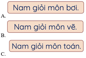 Trắc nghiệm Tiếng Việt lớp 1 Bài 1 (có đáp án): Chuyện của Nam| Chân trời sáng tạo
