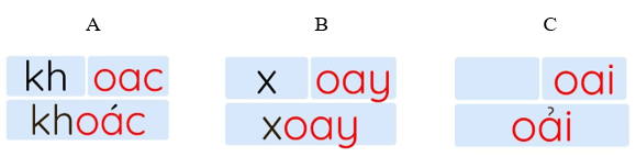 Trắc nghiệm Tiếng Việt lớp 1 Bài 3 (có đáp án): oai, oay, oac | Chân trời sáng tạo