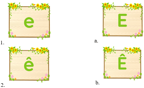 Trắc nghiệm Tiếng Việt lớp 1 Bài 4 (có đáp án): E, e, Ê, ê | Chân trời sáng tạo