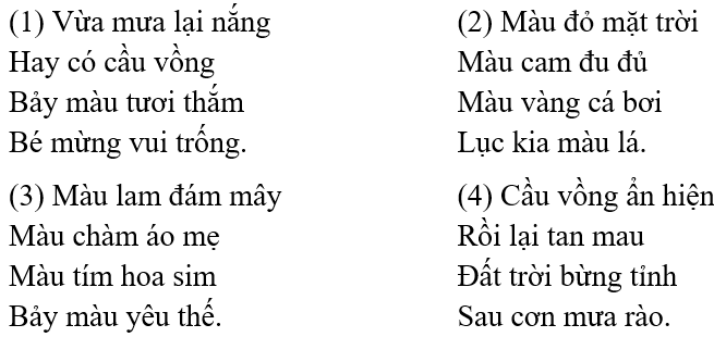 Bảy sắc cầu vồng – Bài 2 – Tiếng Việt lớp 1 (trang 108 → 109) - Kết nối tri thức