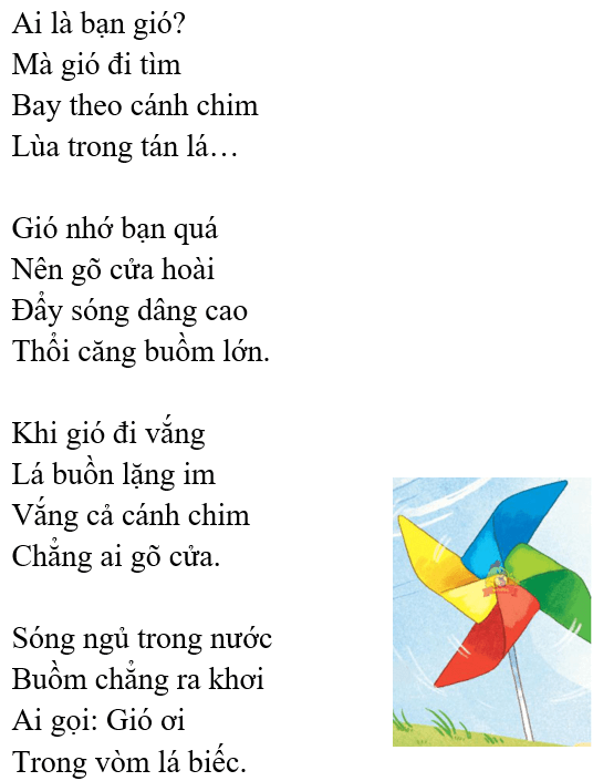 Bạn của gió – Bài 3 – Tiếng Việt lớp 1 (trang 12 → 13) - Kết nối tri thức
