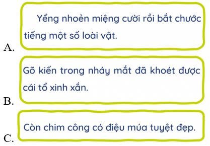 Trắc nghiệm Tiếng Việt lớp 1 Bài 4 (có đáp án): Cuộc thi tài năng rừng xanh | Kết nối tri thức