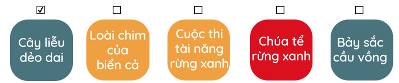 Trắc nghiệm Tiếng Việt lớp 1 Bài 6 (có đáp án): Ôn tập | Kết nối tri thức
