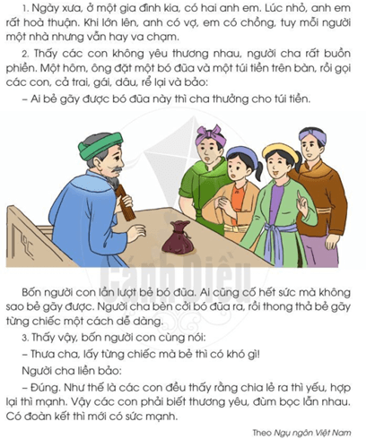 Câu chuyện bó đũa trang 138 - 139 Tiếng Việt lớp 2 Tập 1 | Cánh diều