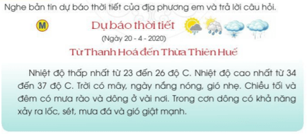 Dự báo thời tiết trang 93 - 94 Tiếng Việt lớp 2 Tập 2 | Cánh diều