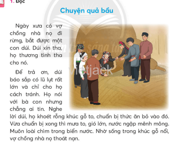 Tiếng Việt lớp 2 Bài 1: Chuyện quả bầu trang 98, 99, 100 - Chân trời