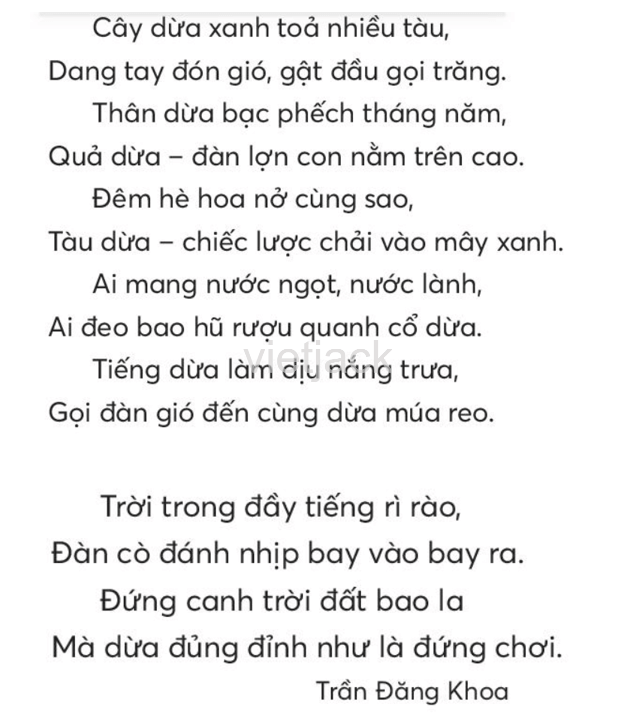 Tiếng Việt lớp 2 Bài 3: Cây dừa trang 106, 107, 108 - Chân trời