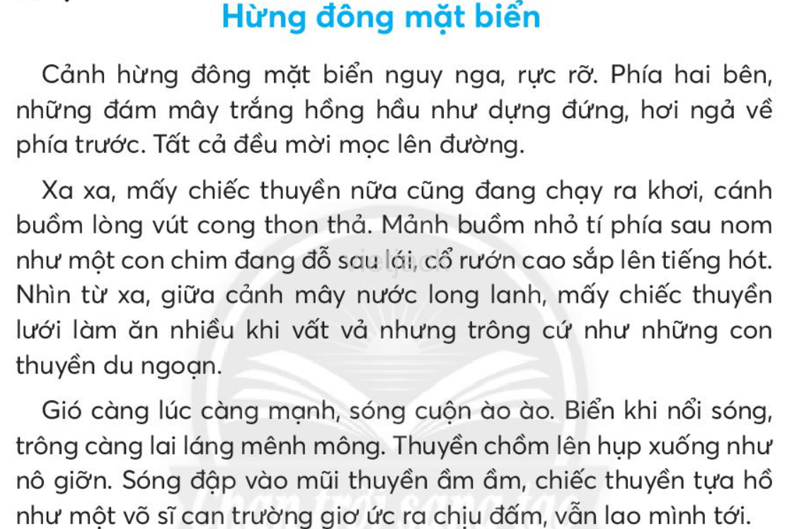 Tiếng Việt lớp 2 Bài 4: Hừng đông mặt biển trang 125, 126, 127, 128, 129 - Chân trời
