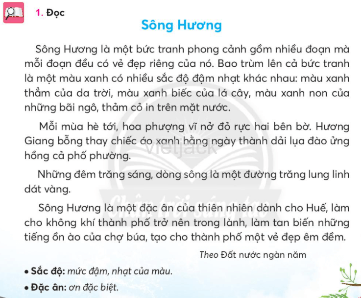 Tiếng Việt lớp 2 Bài 4: Sông Hương trang 69, 70, 71, 72, 73 - Chân trời