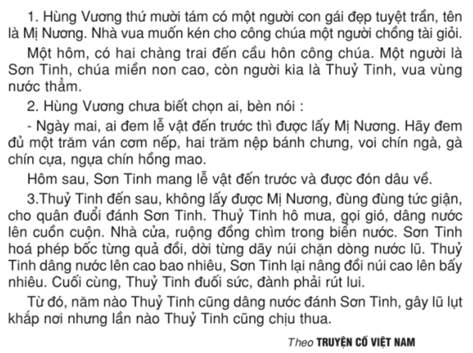 Nói và nghe: Kể chuyện Sơn Tinh, Thuỷ Tinh trang 89 | Tiếng Việt lớp 3 Kết nối tri thức