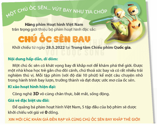 Phim hoạt hình Chú ốc sên bay lớp 5 (trang 140, 141) | Kết nối tri thức Giải Tiếng Việt lớp 5