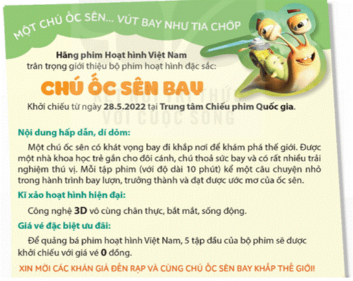 Trắc nghiệm Phim hoạt hình Chú ốc sên bay (có đáp án) - Kết nối tri thức