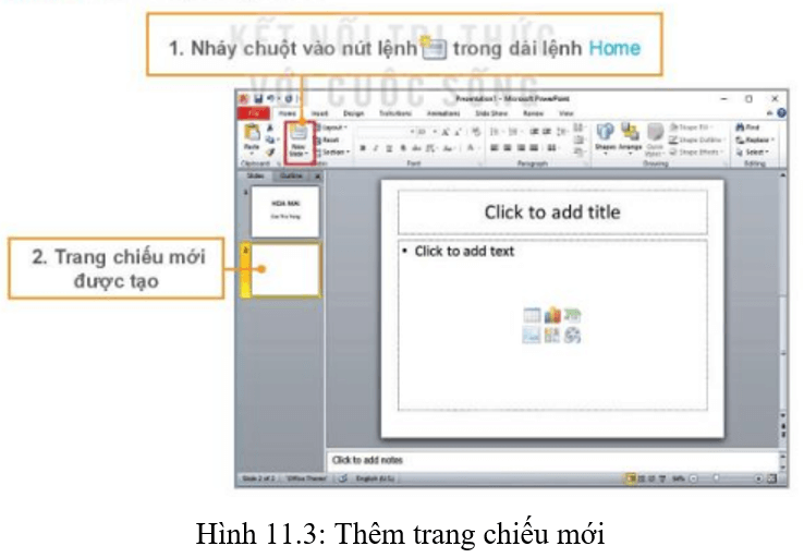 Lý thuyết Tin học lớp 3 Kết nối tri thức Bài 11: Bài trình chiếu của em