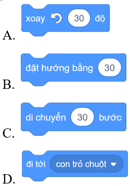 Trắc nghiệm Tin học lớp 4 Cánh diều Bài 5 (có đáp án): Tạo chương trình có nhân vật chuyển động 