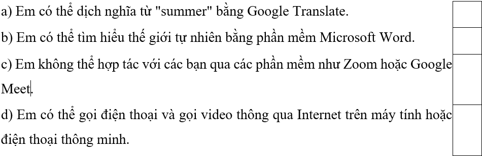 Trắc nghiệm Tin học lớp 5 Chân trời sáng tạo Bài 1 (có đáp án): Máy tính có thể giúp em làm những việc gì? 