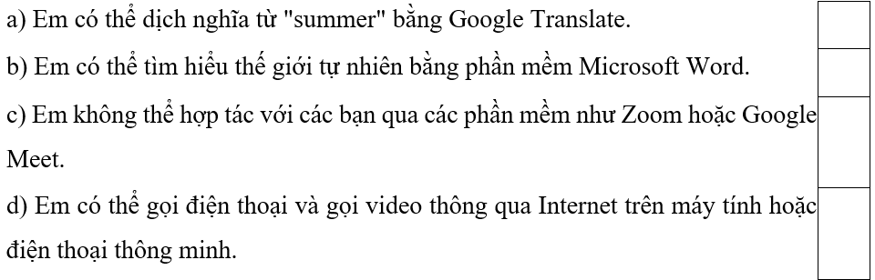 Trắc nghiệm Tin học lớp 5 Kết nối tri thức Bài 1 (có đáp án): Em có thể làm gì với máy tính? 