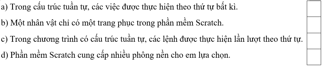 Trắc nghiệm Tin học lớp 5 Kết nối tri thức Bài 10 (có đáp án): Cấu trúc tuần tự 