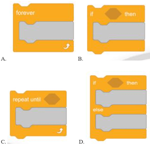 Hình nào dưới đây là khối lệnh rẽ nhánh trong Scratch