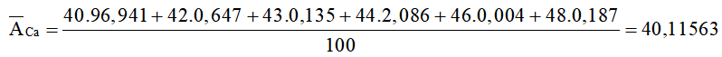 Nguyên tử khối của Ca (canxi; calcium)