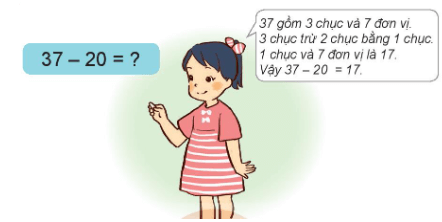 Toán lớp 1 Cùng học để phát triển Phép tính trừ dạng 49 - 20 (trang 52)