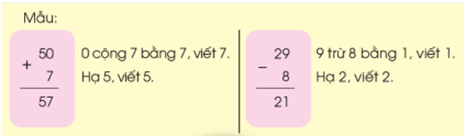 Toán lớp 1 Chân trời sáng tạo Các phép tính dạng 34 + 23, 57 - 23 (trang 120)