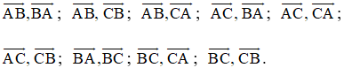 Cho A, B, C là ba điểm thẳng hàng, B nằm giữa A và C. Viết các cặp vectơ