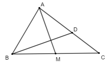 Cho tam giác ABC có AB = 2, AC = 3, góc BAC = 60 độ . Gọi M là trung điểm của đoạn thẳng BC