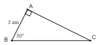 Cho tam giác ABC vuông tại A có góc B = 30 độ, AB = 3 cm. Tính vectơ BA.vectơ BC; vectơ CA. vectơ CB