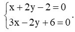 Xét vị trí tương đối của đường thẳng d: x + 2y – 2 = 0 với mỗi đường thẳng