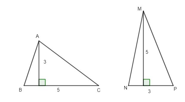 Cho các định lí: P: Nếu hai tam giác bằng nhau thì diện tích của chúng bằng nhau