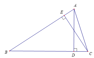 Cho tam giác ABC có góc B nhọn, AD và CE là hai đường cao