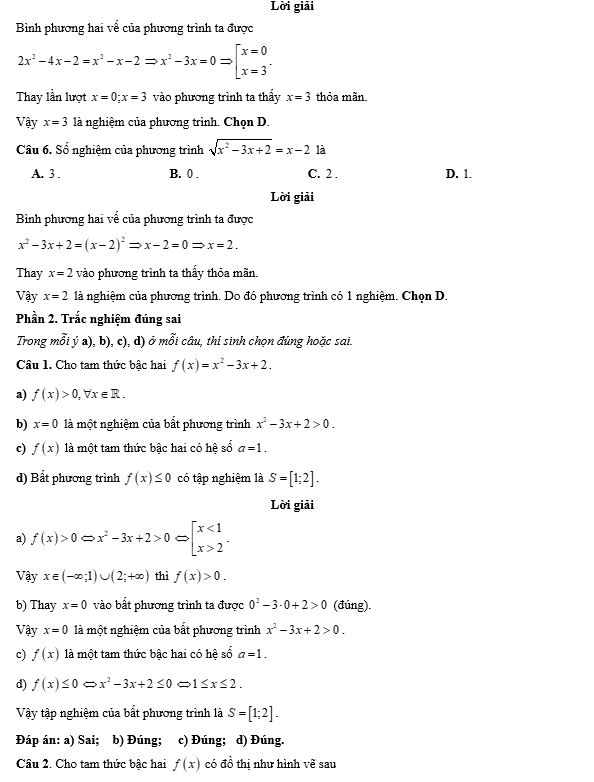 Đề kiểm tra Toán 10 Chân trời sáng tạo Chương 7 (có lời giải)