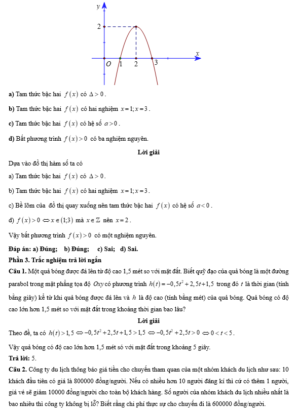 Đề kiểm tra Toán 10 Chân trời sáng tạo Chương 7 (có lời giải)