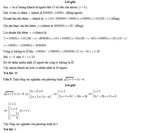 Đề kiểm tra Toán 10 Chân trời sáng tạo Chương 7 (có lời giải)