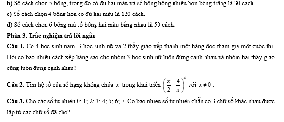 Đề kiểm tra Toán 10 Chân trời sáng tạo Chương 8 (có lời giải)