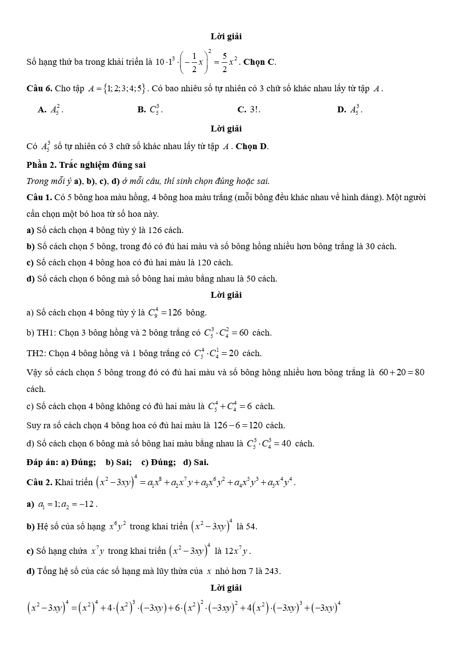 Đề kiểm tra Toán 10 Kết nối tri thức Chương 8 (có lời giải)
